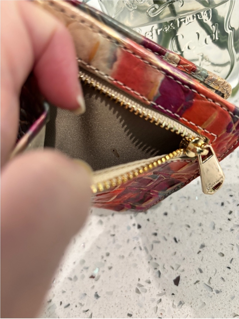 Brahmin Jane Destiny Bifold Wallet Pink Purple Cream - Picture 5 of 12